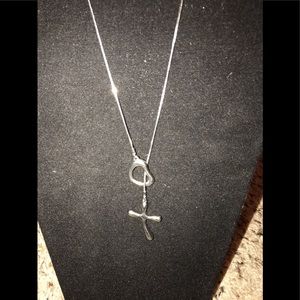 Heart and cross silver necklace